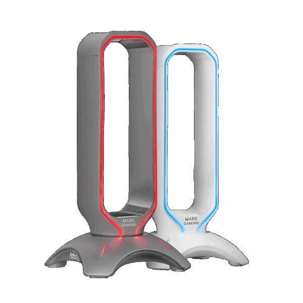 MARS GAMING MHHX, 2IN1 RGB FLOW HEADSET HOLDER + 2XUSB2.0 HUB, GRAPHITE