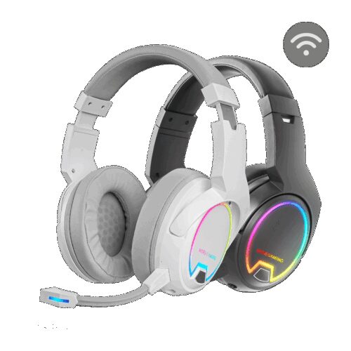 MARS GAMING MHW-100, WIRELESS ARGB HEADPHONES, DETACH MIC, ENC NOISE CANCEL, WHITE