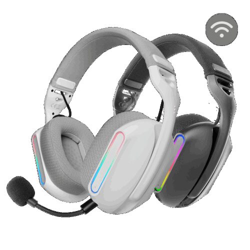 MARS GAMING MHW-PRO, ARGB WIRELESS GAMING HEADSET, TRIPLE-CONNECTIVITY BLUETOOTH 5.3, DUAL USB-C/USB-A 2.4GPRO & 3.5MM JACK, 7.1 SURROUND 3D SOUND, ULTRA-LIGHTWEIGHT DESIGN, WHITE
