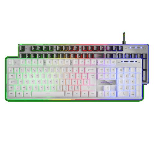 MARS GAMING MK220, FRGB H-MECH KEYBOARD, ALUMINUM, EDGE LIGHT, FRENCH, WHITE