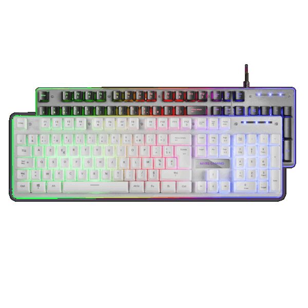 MARS GAMING MK220, FRGB H-MECH KEYBOARD, ALUMINUM, EDGE LIGHT, FRENCH, WHITE