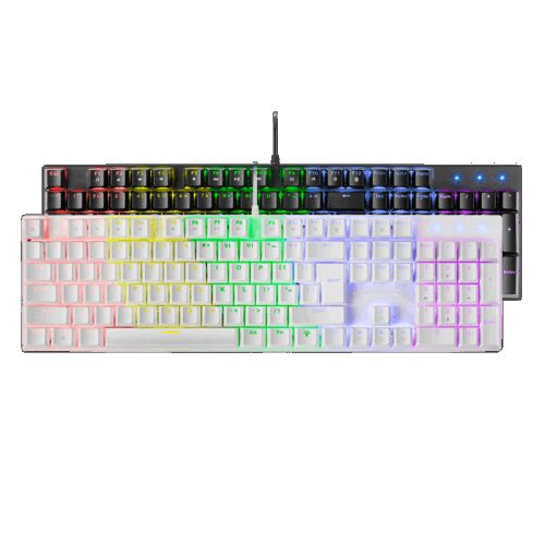 MARS GAMING MK422, MECHANICAL KEYBOARD, ANTI-DUST BROWN, FRGB, FRENCH, WHITE