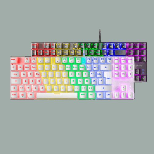 MARS GAMING MK80, MECHANICAL TKL KEYBOARD, FRGB CHROMA, ANTI-DUST BLUE, US, WHITE