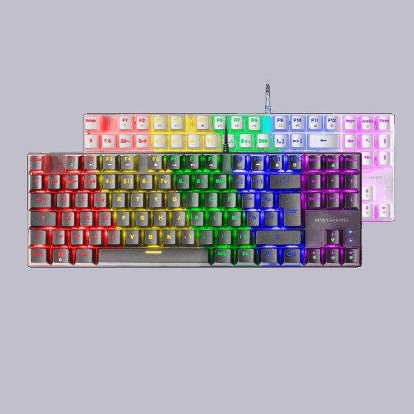 MARS GAMING MK80, MECHANICAL TKL KEYBOARD, FRGB CHROMA, ANTI-DUST BROWN,  US, BLACK