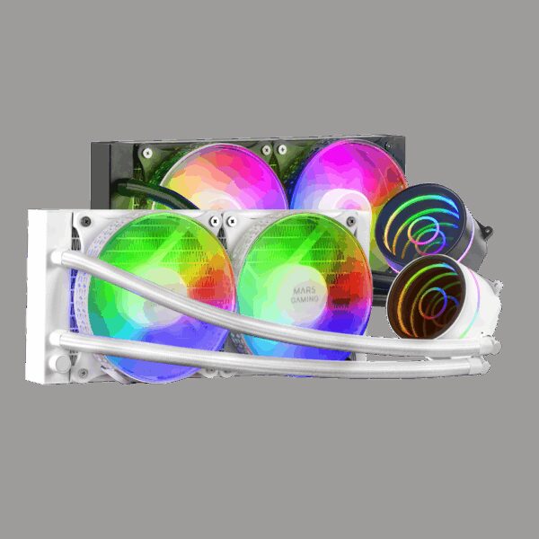 MARS GAMING ML-ONE240, WATERCOOLING AIO, 2X12CM FRGB FAN, INFINITY MIRROR, WHITE