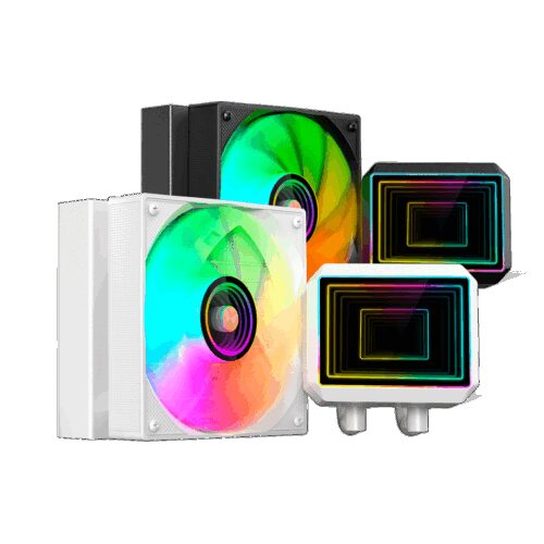 MARS GAMING ML-TWO120, WATERCOOLING AIO, ARGB INFINITY MIRROR LIGHTING, 4TH GEN OPTI-CHAMBER, TOP-PERFORMANCE 300W TDP, ULTRA-SILENT COPPER-CORE FAN, WHITE