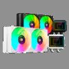 MARS GAMING ML-TWO240, WATERCOOLING AIO, ARGB INFINITY MIRROR LIGHTING, 4TH GEN OPTI-CHAMBER, TOP-PERFORMANCE 450W TDP, 2X ULTRA-SILENT COPPER-CORE FAN, WHITE