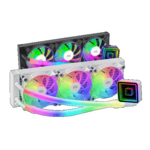 MARS GAMING ML-ULTRA360, WATERCOOLING AIO, FULL ARGB, ARGB TUBES, INFINITY MIRROR, 650W TDP, WHITE