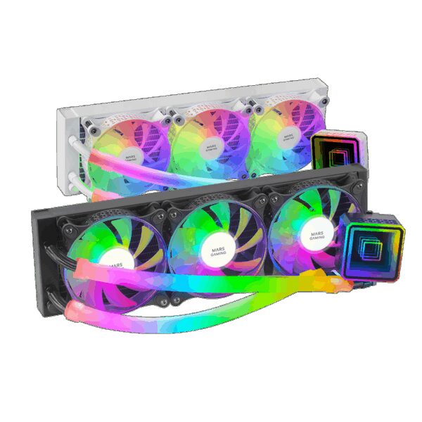 MARS GAMING ML-ULTRA360, WATERCOOLING AIO, FULL ARGB, ARGB TUBES, INFINITY MIRROR, 650W TDP, BLACK