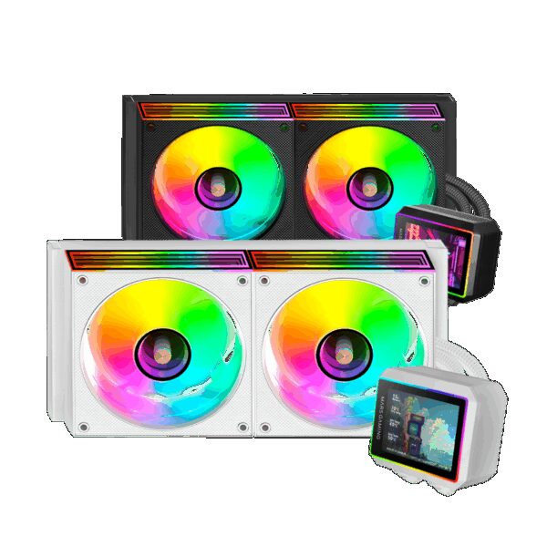 MARS GAMING ML-VISIONII240, WATERCOOLING AIO, 2.8" IPS DISPLAY, ARGB INFINITY LIGHTING, 4TH GEN OPTI-CHAMBER, ULTRA-PERFORMANCE 500W TDP, 2X ULTRA-SILENT COPPER-CORE FAN, WHITE