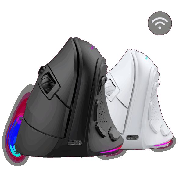 MARS GAMING MMSK, TRI-MODE WIRELESS ERGONOMIC VERTICAL RGB GAMING MOUSE, BLUETOOTH, 2.GPRO & WIRED CONNECTION, HUANO SWITCHES, 9 BUTTONS, SOFTWARE, WHITE