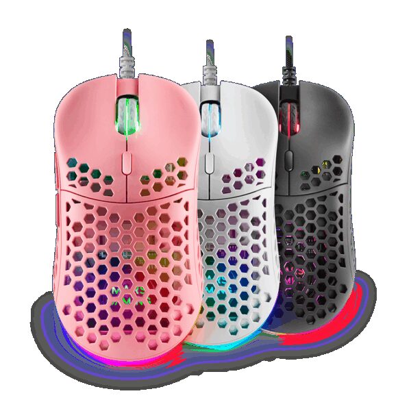 MARS GAMING MM55, GAMING MOUSE, 12800DPI, EXTREME-LIGHT 55G, RGB, PARACORD, SOFTWARE, PINK