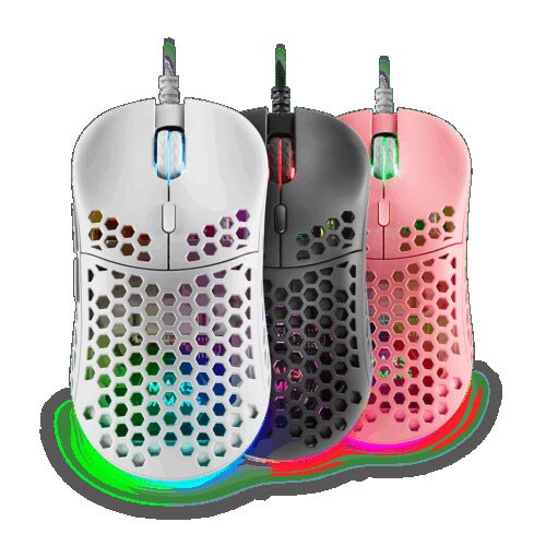 MARS GAMING MM55, GAMING MOUSE, 12800DPI, EXTREME-LIGHT 55G, RGB, PARACORD, SOFTWARE, WHITE