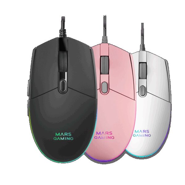 MARS GAMING MMG, OPTICAL MOUSE, 3200 DPI, RGB FLOW, LIGHT, ERGONOMIC, ANTISLIDING