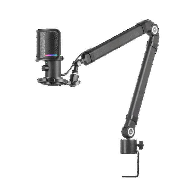 MARS GAMING MMIC-XT, ULTRA-HIGH DEF ARGB MICROPHONE, 192KHZ 24BIT, ARM, ANTIVIB+ METAL FILTER, USB, BLACK