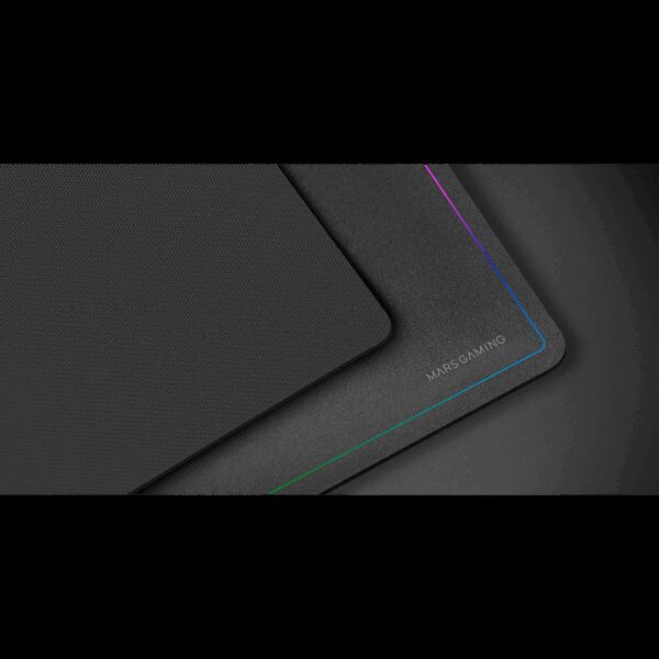 MARS GAMING MMP224, 880x330MM XXL GAMING MOUSEPAD, RAINBOW LINE EDGE DESIGN, NANO-TEXTILE & NON-SLIP NATURAL RUBBER BASE, BLACK