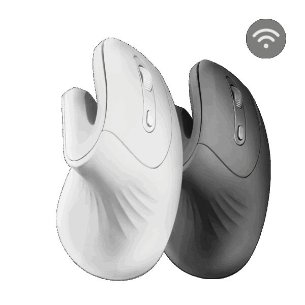 MARS GAMING MMW-ERGOPRO, VERTICAL ERGONOMIC WIRELESS MOUSE, FOLDED DESIGN, 3200DPI OPTICAL SENSOR, HUANO SWITCHES, WHITE