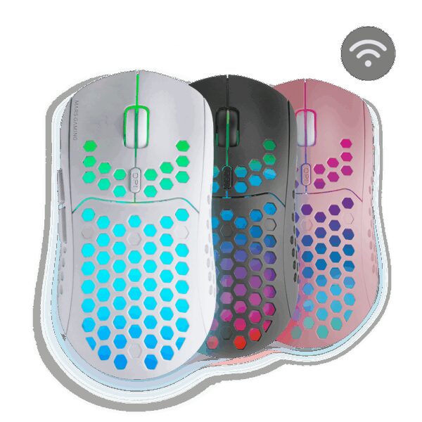 MARS GAMING MMW3, WIRELESS MOUSE, 79G ULTRA-LIGH, RECHARGEABLE BATTERY, WHITE