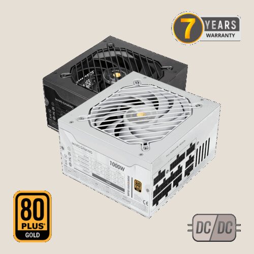 MARS GAMING MPB1000SIM, 1000W ATX 3.1 FULL MODULAR PSU, PCIe 5.1 READY 12V-2x6 CABLE NOT INCLUDED, DC-DC & SMD TECH, 80PLUS GOLD, APFC, ULTRA SILENT AI2-RPM & 140MM SI COPPER FAN, 7 YEARS WARRANTY, WHITE