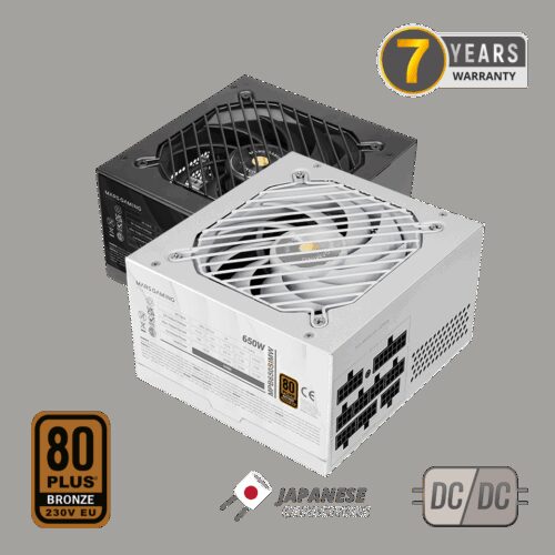MARS GAMING MPB650SIM, 650W ATX FULL MODULAR PSU, DC-DC & SMD TECH, 80PLUS BRONZE 230V EU, APFC, 105º JAPANESE CAPACITORS, 7 YEARS WARRANTY, ULTRA SILENT AI2-RPM & 120MM SI COPPER FAN, WHITE