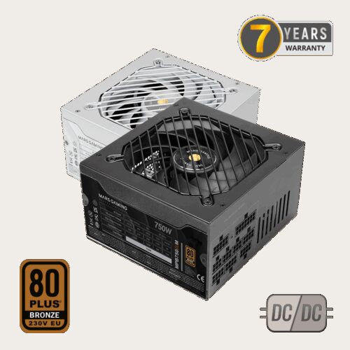 MARS GAMING MPB750SIM, 750W FULL MODULAR PSU, DC-DC & SMD TECH, 80PLUS BRONZE EU 230V, APFC, ULTRA SILENT AI2-RPM & 140MM SI COPPER FAN, 7 YEARS WARRANTY, BLACK