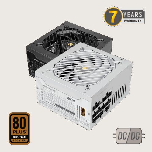 MARS GAMING MPB850SIM, 850W FULL MODULAR PSU, DC-DC & SMD TECH, 80PLUS BRONZE EU 230V, APFC, ULTRA SILENT AI2-RPM & 140MM SI COPPER FAN, 7 YEARS WARRANTY, WHITE