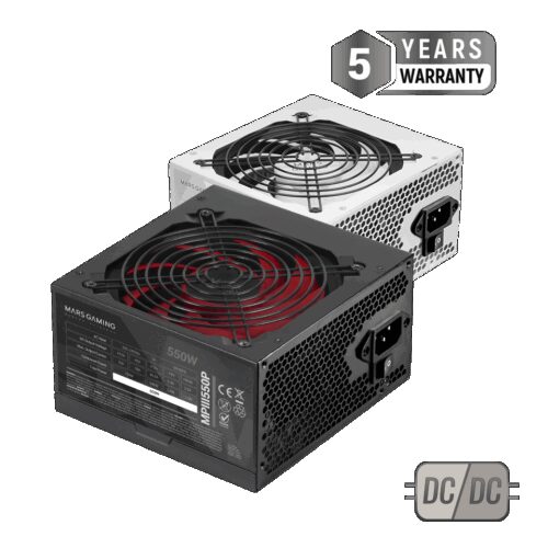 MARS GAMING MPIII550P, 550W DC-DC ATX PSU, APFC +85% EF, SMD, AI-RPM ULTRA SILENT, 5 YEARS WARRANTY, PCI-E, BLACK FLAT CABLES, BLACK