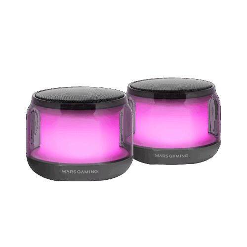 MARS GAMING MS-AURA, BLUETOOTH 5.3 RGB 360º MINI SPEAKER, 15W CUSTOM DSP CHIPSET, CONTROL BOX, BLACK
