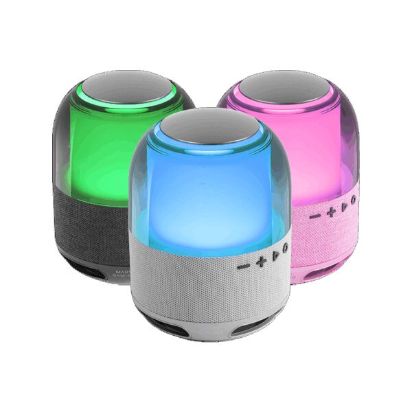 MARS GAMING MS-FLOW,  360º RGB BLUETOOTH 5.3 15W SPEAKER, 57MM DEEPBASS, RADIO FM, BLUETOOTH AND MICROSD PLAYBACK, WHITE