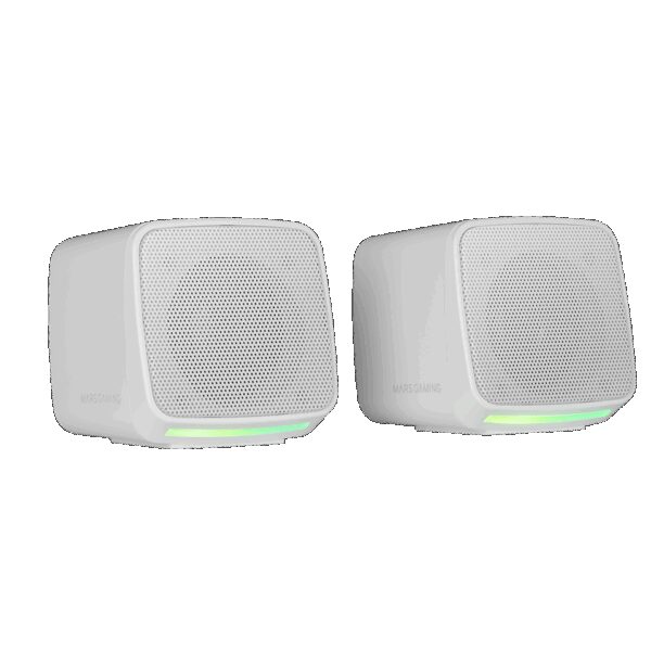 MARS GAMING MS-PRO, RGB FLOW 10W COMPACT SPEAKER, VOLUME CONTROL BOX, 3.5MM JACK CONNECTION, WHITE