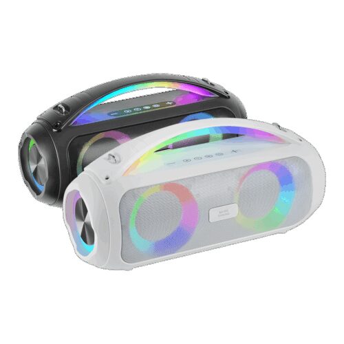 MARS GAMING MS-PULSE, BLUETOOTH 50W SOUNDBAR, RGB AMBIENT LIGHTING, 3 EQ MODES BLUETOOTH 5.3, MICROSD, USB, FM AND AUX-IN PLAYBACK, HANDSFREE, HANDLE+STRAP, WHITE