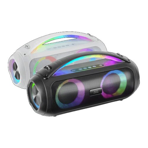 MARS GAMING MS-PULSE, BLUETOOTH 50W SOUNDBAR, RGB AMBIENT LIGHTING, 3 EQ MODES BLUETOOTH 5.3, MICROSD, USB, FM AND AUX-IN PLAYBACK, HANDSFREE, HANDLE+STRAP, BLACK