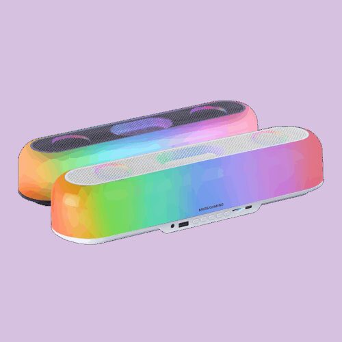 MARS GAMING MSB-ORB, 360º RGB WIRELESS 20W SPEAKER & SOUNDBAR, TRIPLE DRIVER SYSTEM, BLUETOOTH 5.3, AUX-IN, FM AND TF, WHITE