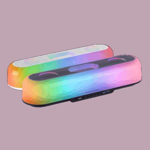 MARS GAMING MSB-ORB, 360º RGB WIRELESS 20W SPEAKER & SOUNDBAR, TRIPLE DRIVER SYSTEM, BLUETOOTH 5.3, AUX-IN, FM AND TF, BLACK