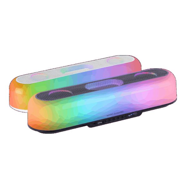 MARS GAMING MSB-ORB, 360º RGB WIRELESS 20W SPEAKER & SOUNDBAR, TRIPLE DRIVER SYSTEM, BLUETOOTH 5.3, AUX-IN, FM AND TF, BLACK