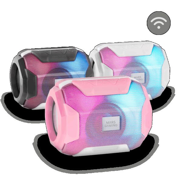 MARS GAMING MSBAX, RGB BLUETOOTH 5.0 SPEAKER, 10W SOUND, MICROSD, USB, FM, PINK
