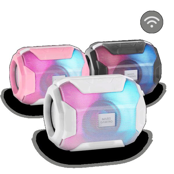 MARS GAMING MSBAX, RGB BLUETOOTH 5.0 SPEAKER, 10W SOUND, MICROSD, USB, FM, WHITE