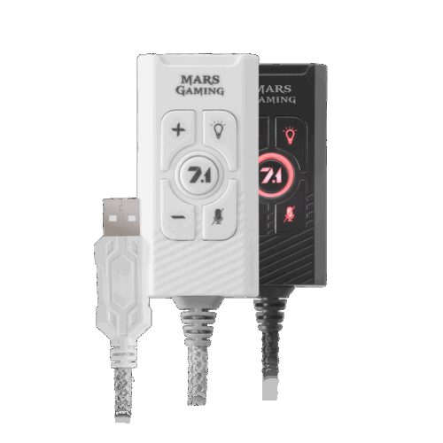 MARS GAMING MSC2, PREMIUM 7.1 SOUNDCARD, USB PORT, WINDOWS, PS4, SWITCH, MAC, WHITE
