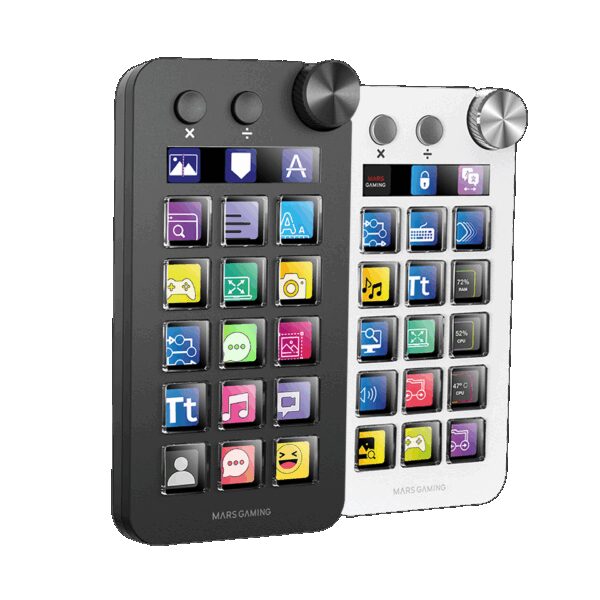 MARS GAMING MSD-NEO, CONTROL DECK WITH 15 CUSTOMIZABLE LCD KEYS, BUILT-IN NUMPAD AND CALCULATOR SCENE, EXTENDED MONITORING DISPLAY, CONTROL WHEEL AND DUAL BUTTONS, ADVANCED WINDOWS & MAC SOFTWARE, BLACK