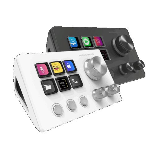 MARS GAMING MSD-TWO, CONTROL DECK WITH 6 CUSTOMIZABLE LCD KEYS & 3 MULTI-FUNCTIONAL WHEELS, ADVANCED SOFTWARE WITH PLUGINS, WHITE
