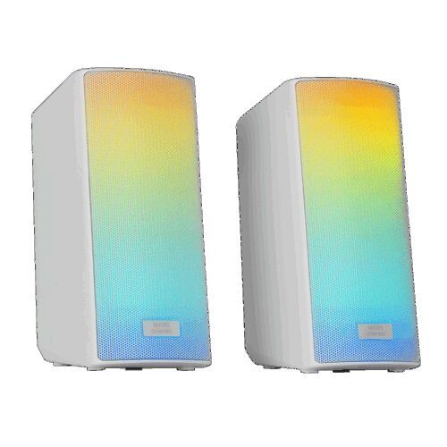 MARS GAMING MSRGB2, FULL RGB MESH 15W BLUETOOTH SPEAKER, VOLUME CONTROL BOX, MICROSD READER, AUDIO+MIC INPUT CONNECTION, WHITE
