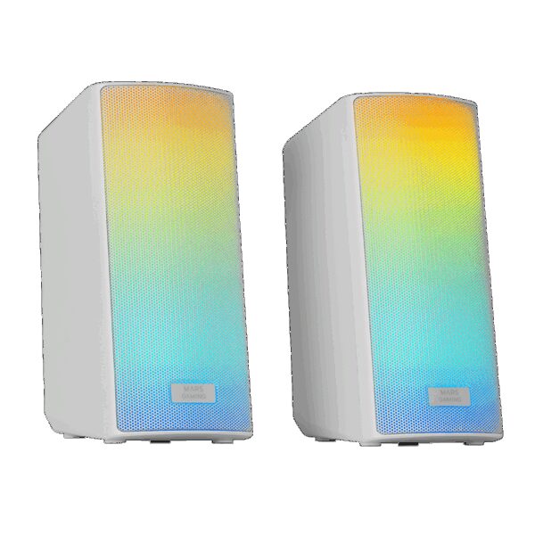 MARS GAMING MSRGB2, FULL RGB MESH 15W BLUETOOTH SPEAKER, VOLUME CONTROL BOX, MICROSD READER, AUDIO+MIC INPUT CONNECTION, WHITE