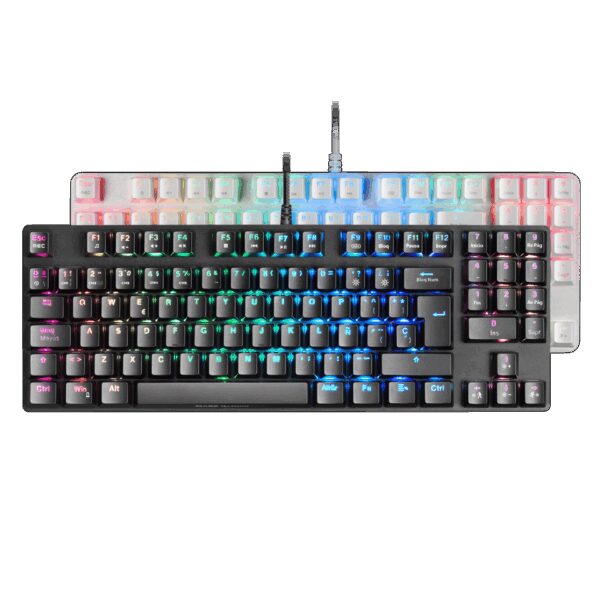 MARS GAMING MKREVO, PRO RGB MECHANICAL TKL FULL KEYBOARD, OUTEMU SQ BLUE, SPANISH, BLACK
