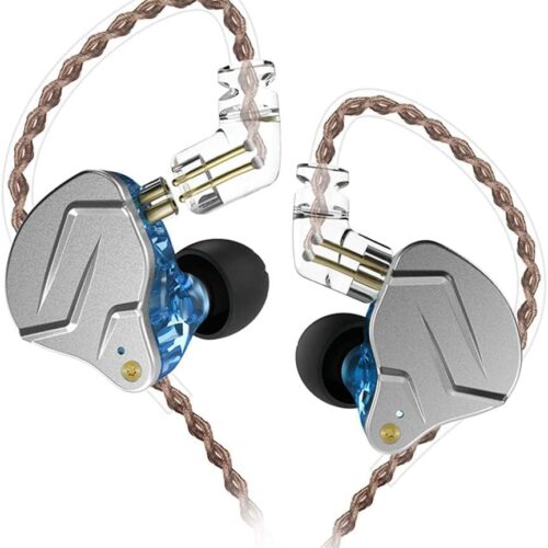KZ ZSN PRO Blue No Mic - IEM 3,5 In Ear Monitor Earphones, Dynamic Hybrid Dual Driver 1BA+1DD