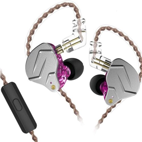 51lT5pMVM2L._AC_ KZ ZSN PRO Purple Mic - IEM 3,5 In Ear Monitor Earphones, Dynamic Hybrid Dual Driver 1BA+1DD