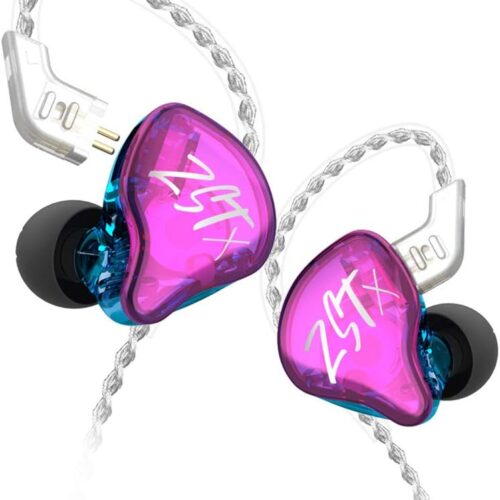 51nqYhlzVAL._AC_SL1001_ KZ ZST X Purple No Mic - IEM 3,5 In Ear Monitor Earphones, Dynamic Hybrid Dual Driver 1BA+1DD, 2x ma