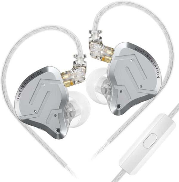 61SE75AEGML._AC_SL1500_ KZ ZSN PRO 2 SIlver With Mic - IEM 3,5 In Ear Monitor Earphones, Hybrid 1BA+1DD 10mm, metal, HIFI ba