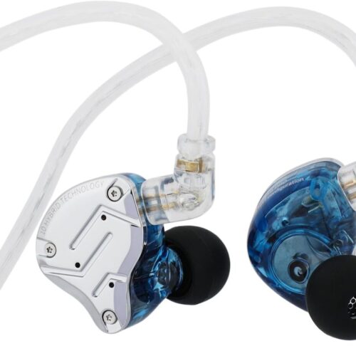KZ ZS10 PRO Blue No Mic - IEM 3,5 Musician In Ear Monitor Earphones, 4BA+1DD 5 Driver 10mm, metal