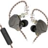KZ ZSN PRO Grey  Mic - IEM 3,5 In Ear Monitor Earphones, Dynamic Hybrid Dual Driver 1BA+1DD