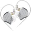 KZ ZSN PRO 2 SIlver No Mic - IEM 3,5 In Ear Monitor Earphones, Hybrid 1BA+1DD 10mm, metal, HIFI bass